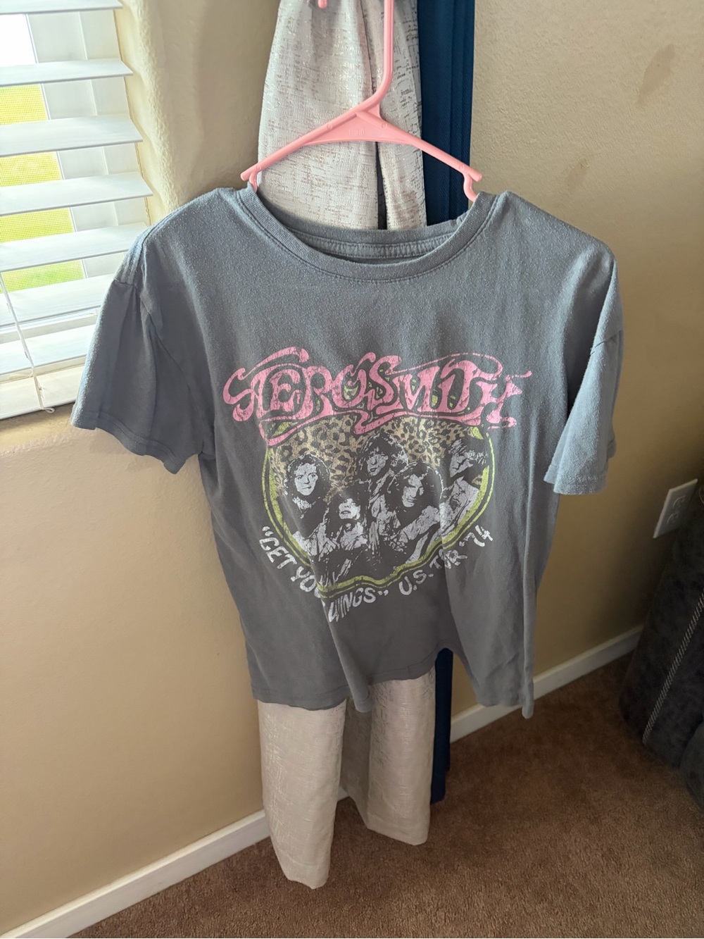 Kids Graphic Tee - Gray with Pink Accent